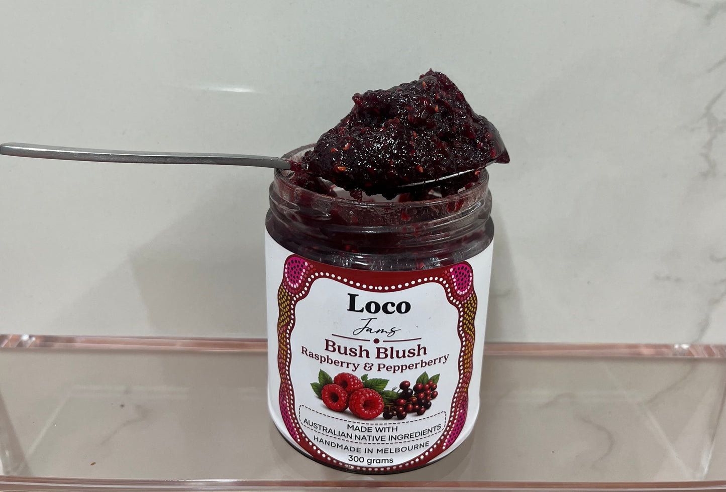 Bush Blush- Raspberry & Pepper berry Jam.
